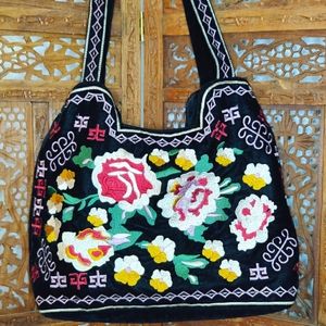 Bohemian floral tote